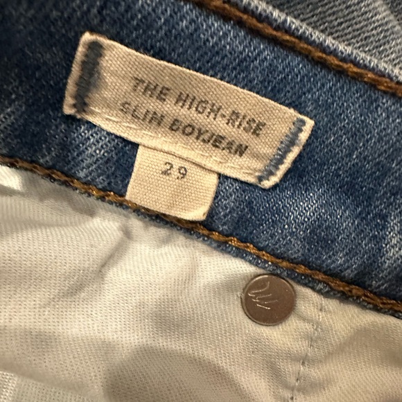 Madewell The High Rise Slim Boyjean Knee Rip Edition Size 29 Medium Wash H5863 - Picture 4 of 10